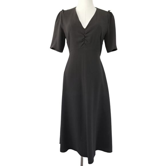 Max Mara Weekend Black Brenda Puff-Sleeve A-line Dress Size 8 US - Picture 2 of 13